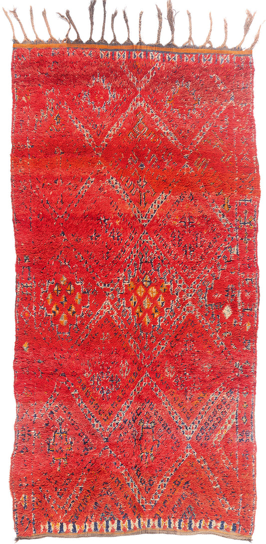 6 x 11 - Red Vintage Beni MGuild Moroccan Rug - 21905