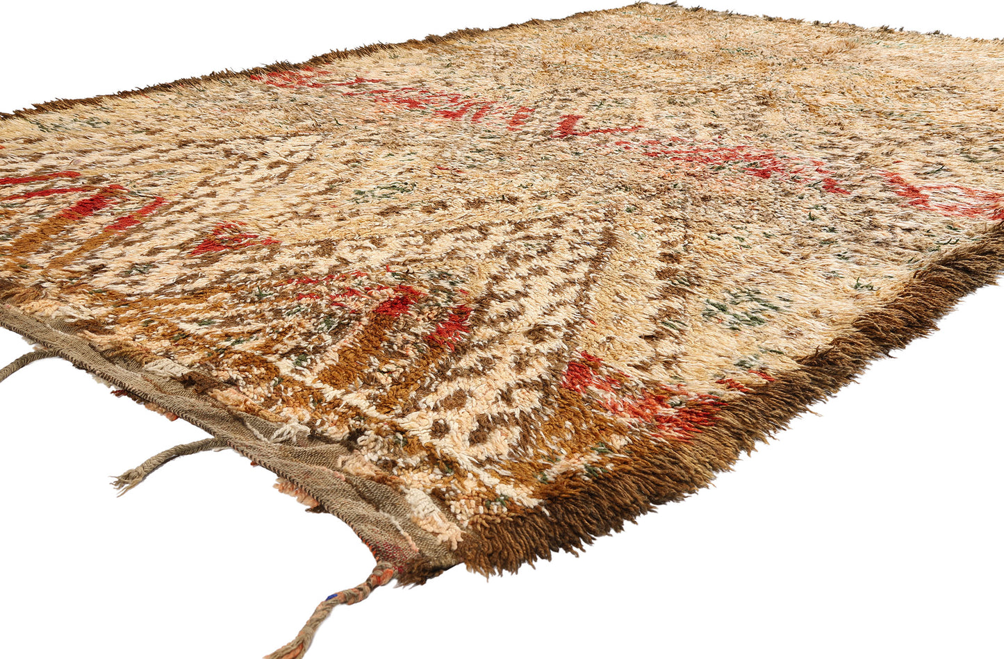 7 x 11 - Tan Vintage Beni MGuild Moroccan Rug - 21906