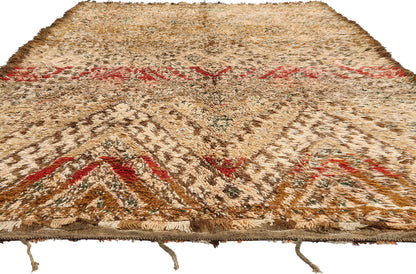 7 x 11 - Tan Vintage Beni MGuild Moroccan Rug - 21906