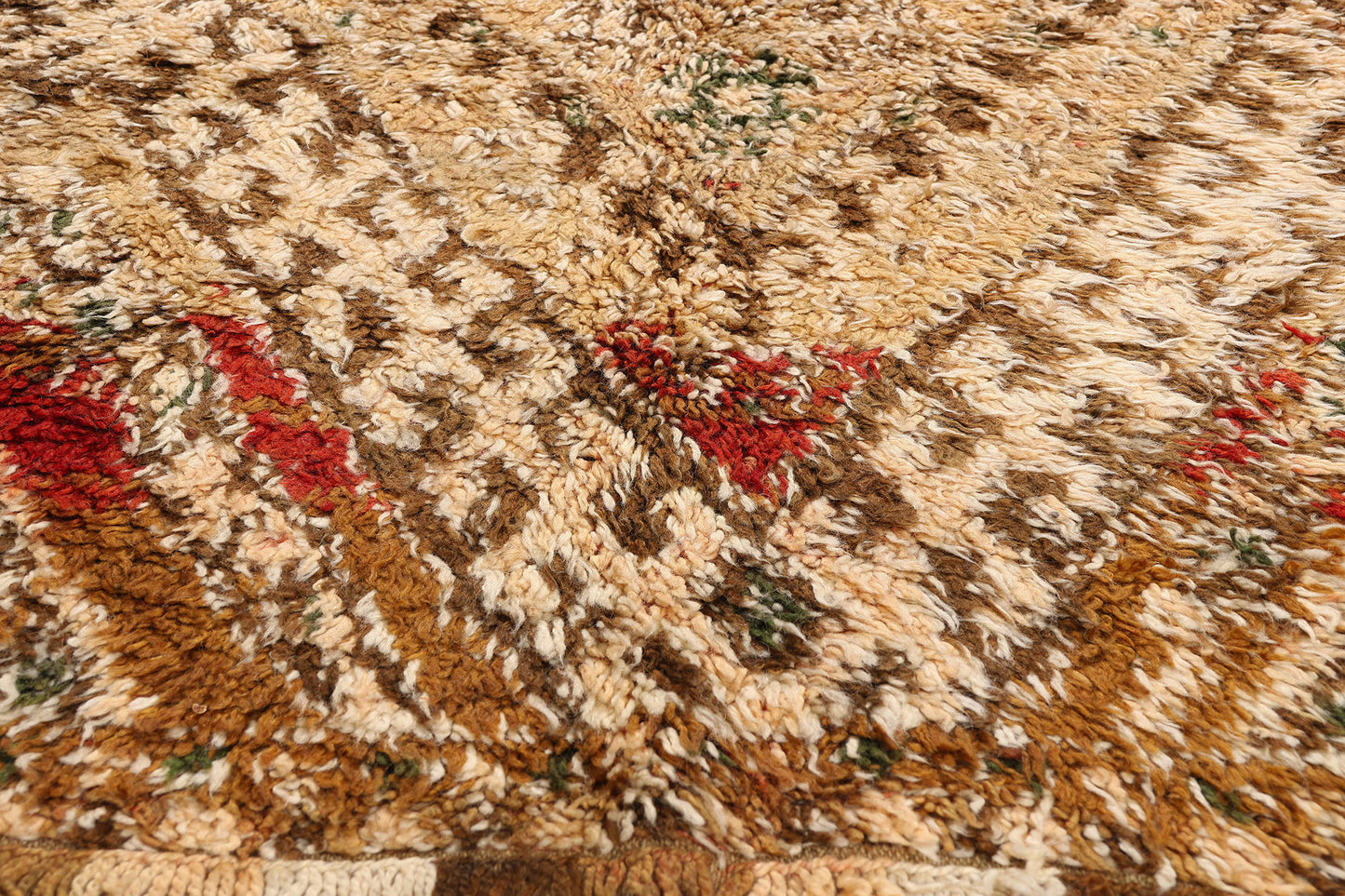 7 x 11 - Tan Vintage Beni MGuild Moroccan Rug - 21906