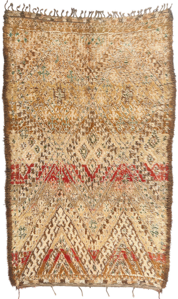7 x 11 - Tan Vintage Beni MGuild Moroccan Rug - 21906