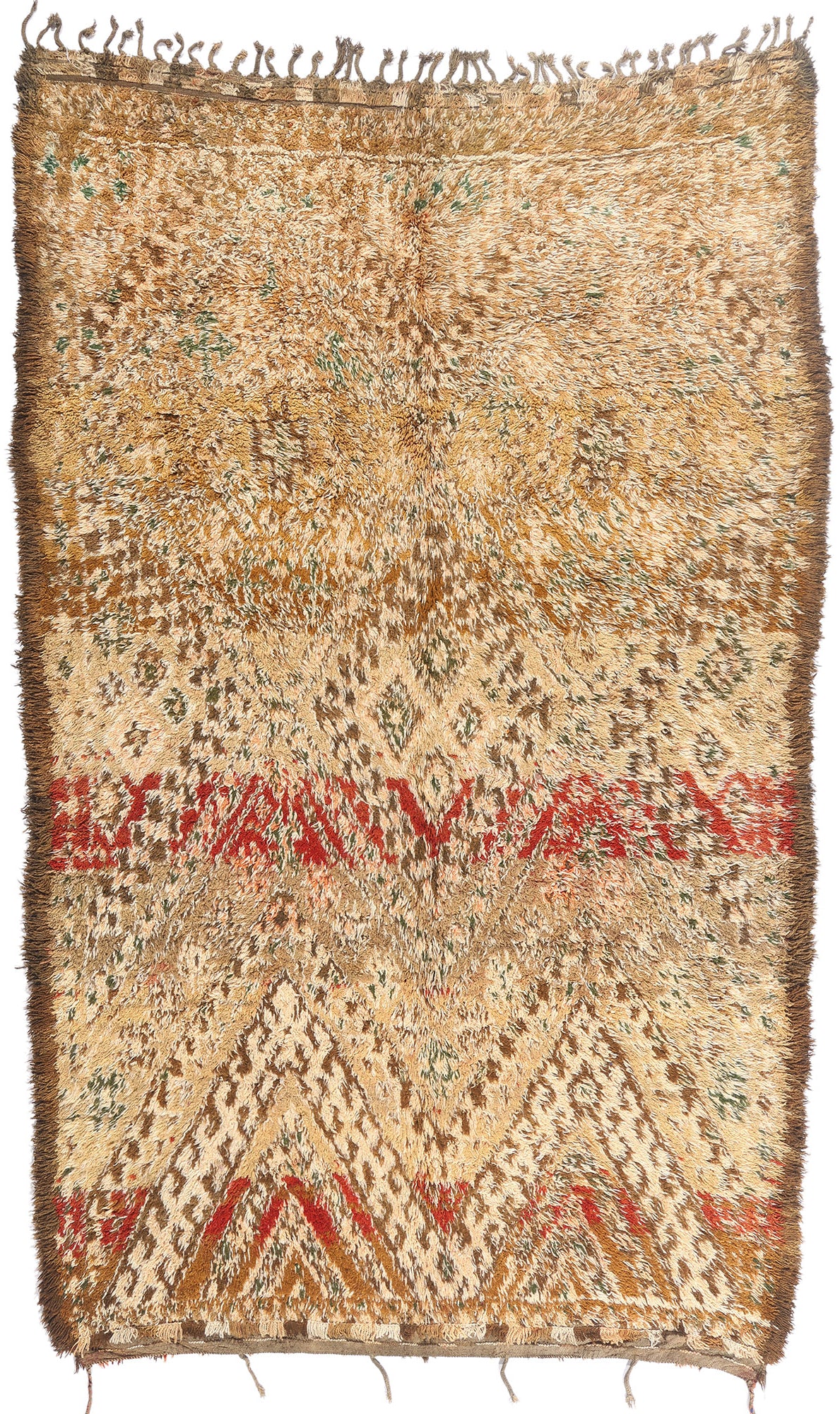 7 x 11 - Tan Vintage Beni MGuild Moroccan Rug - 21906