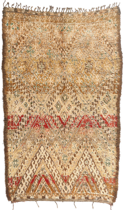7 x 11 - Tan Vintage Beni MGuild Moroccan Rug - 21906