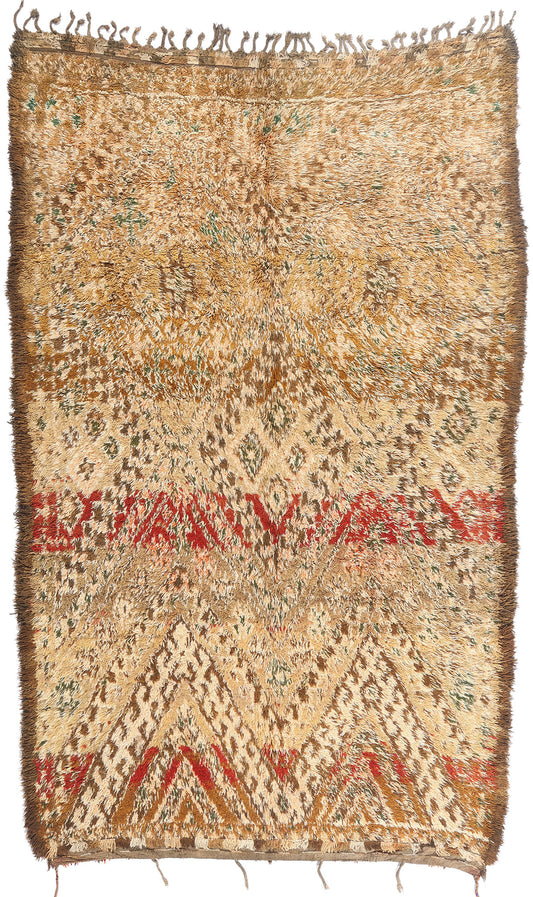 7 x 11 - Tan Vintage Beni MGuild Moroccan Rug - 21906