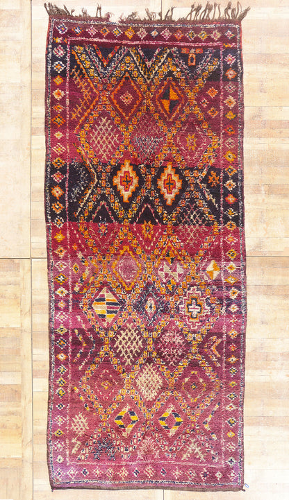 6 x 14 - Magenta Vintage Beni MGuild Moroccan Rug - 21909