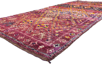 6 x 14 - Magenta Vintage Beni MGuild Moroccan Rug - 21909