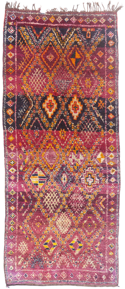 6 x 14 - Magenta Vintage Beni MGuild Moroccan Rug - 21909