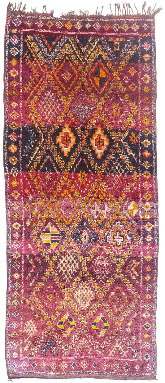 6 x 14 - Magenta Vintage Beni MGuild Moroccan Rug - 21909