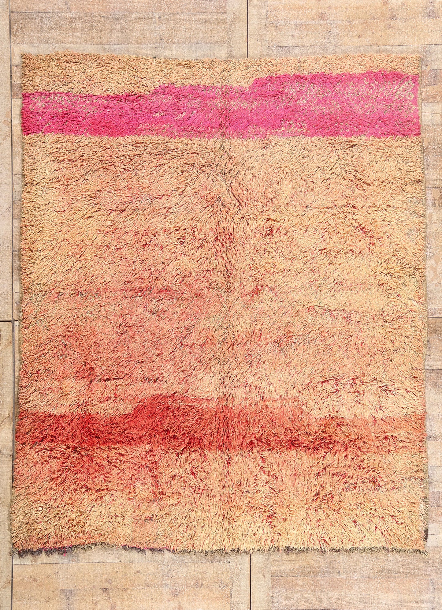 7 x 8 - Peach Vintage Beni MGuild Moroccan Rug - 21911