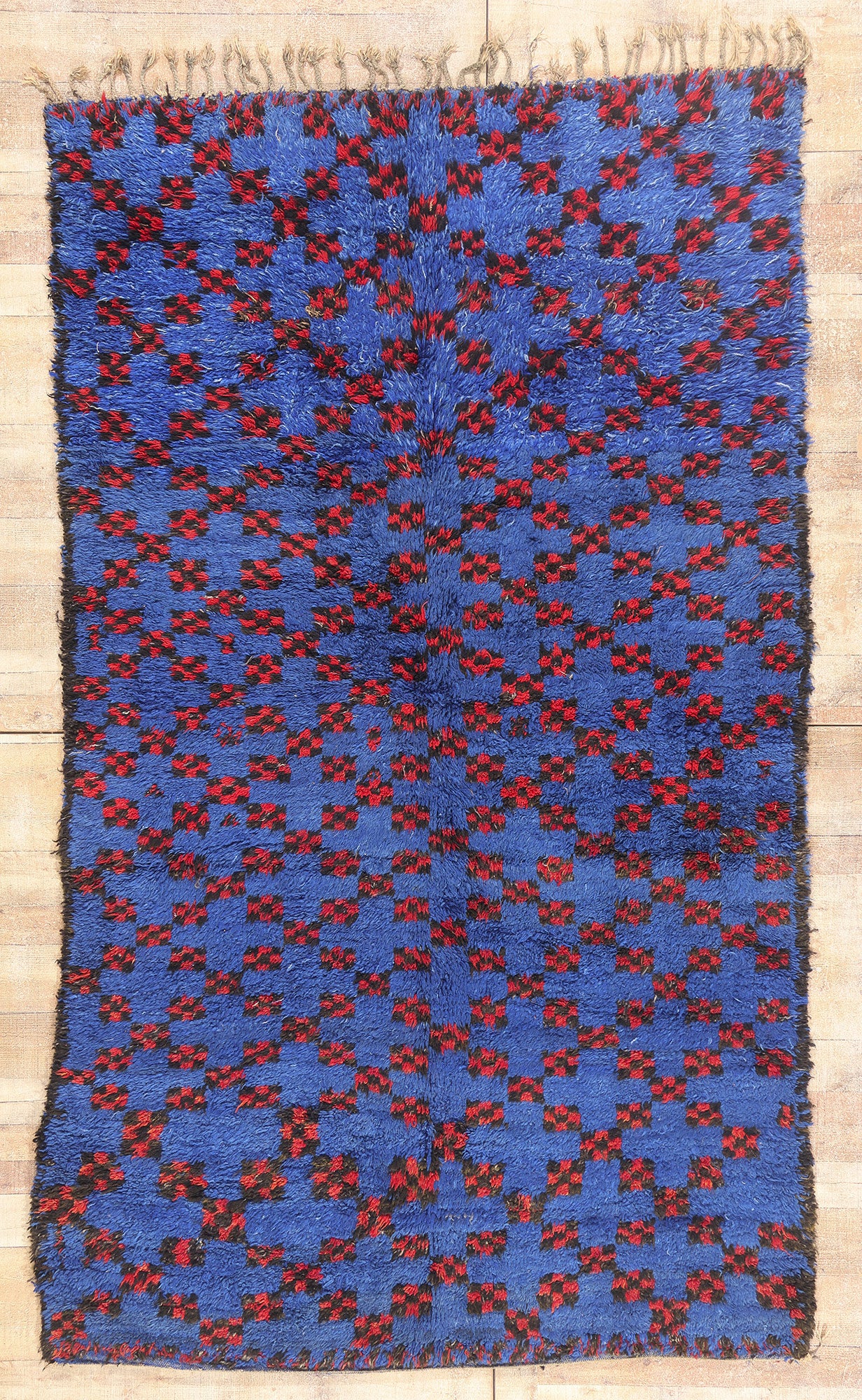 6 x 10 - Blue Vintage Beni MGuild Moroccan Rug - 21912