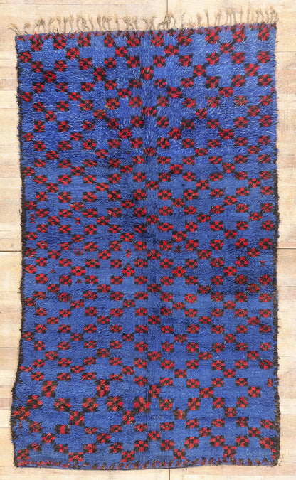 6 x 10 - Blue Vintage Beni MGuild Moroccan Rug - 21912
