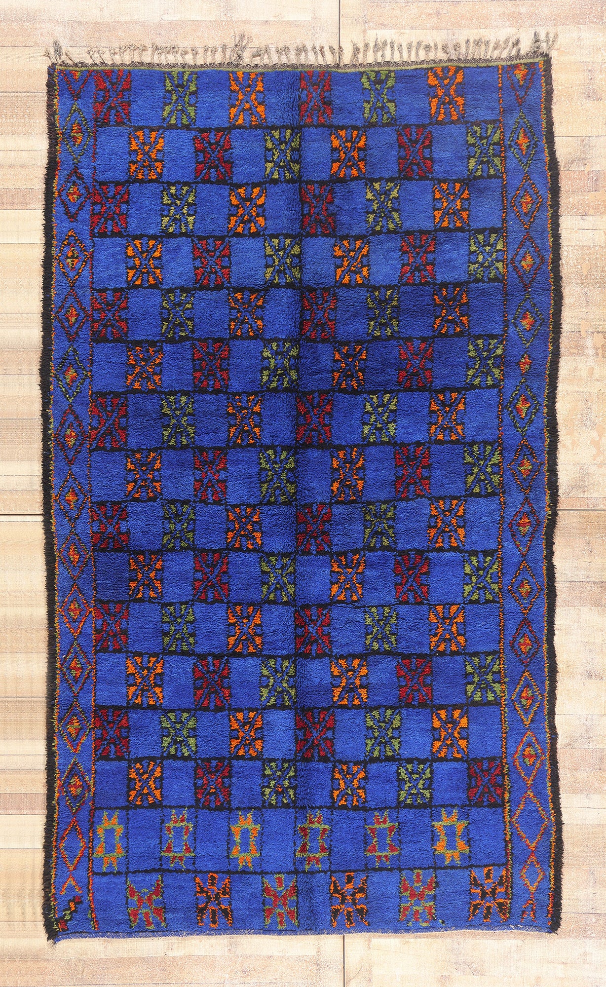 6 x 10 - Blue Vintage Beni MGuild Moroccan Rug - 21913