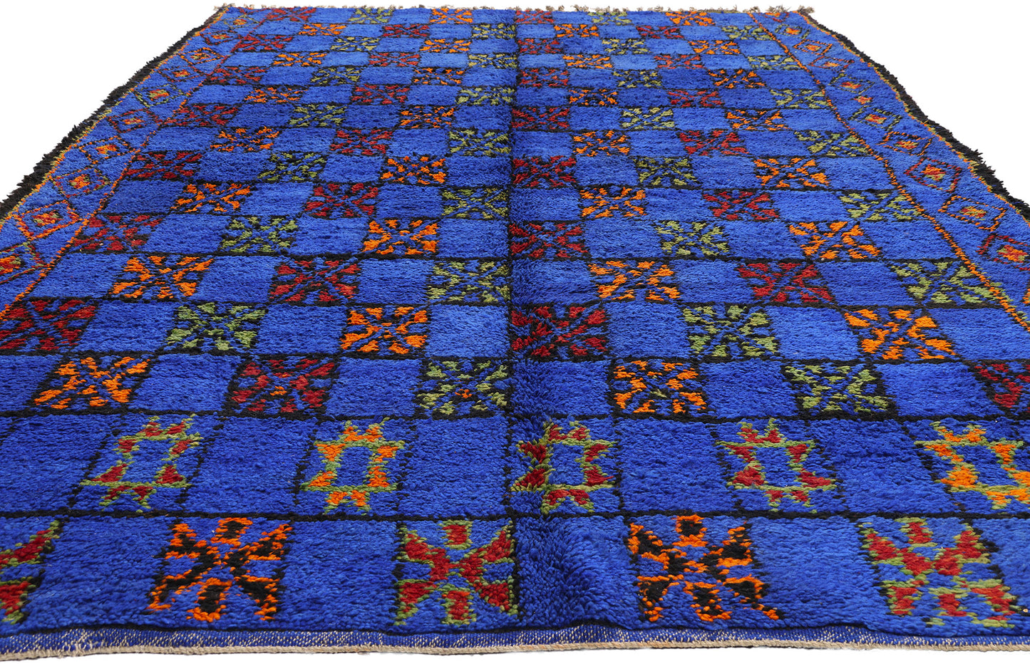 6 x 10 - Blue Vintage Beni MGuild Moroccan Rug - 21913