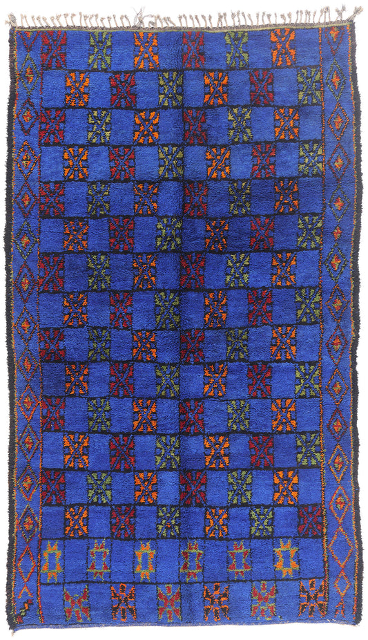 6 x 10 - Blue Vintage Beni MGuild Moroccan Rug - 21913