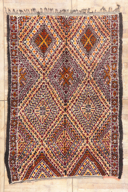 7 x 10 - Burgundy Vintage Beni MGuild Moroccan Rug - 21914