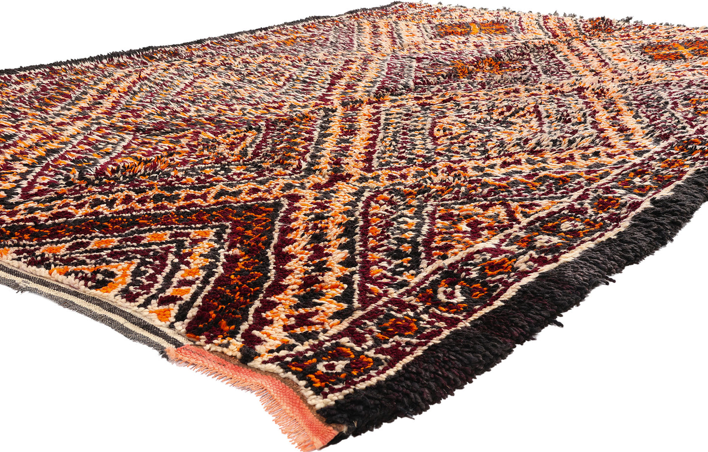 7 x 10 - Burgundy Vintage Beni MGuild Moroccan Rug - 21914