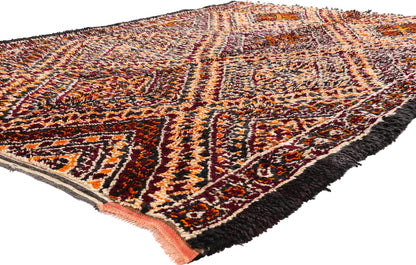 7 x 10 - Burgundy Vintage Beni MGuild Moroccan Rug - 21914
