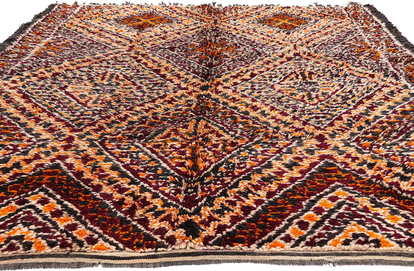 7 x 10 - Burgundy Vintage Beni MGuild Moroccan Rug - 21914