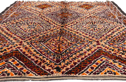 7 x 10 - Burgundy Vintage Beni MGuild Moroccan Rug - 21914