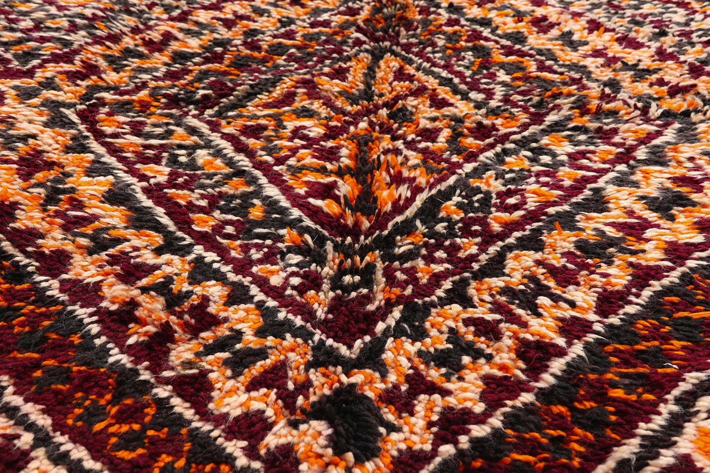 7 x 10 - Burgundy Vintage Beni MGuild Moroccan Rug - 21914