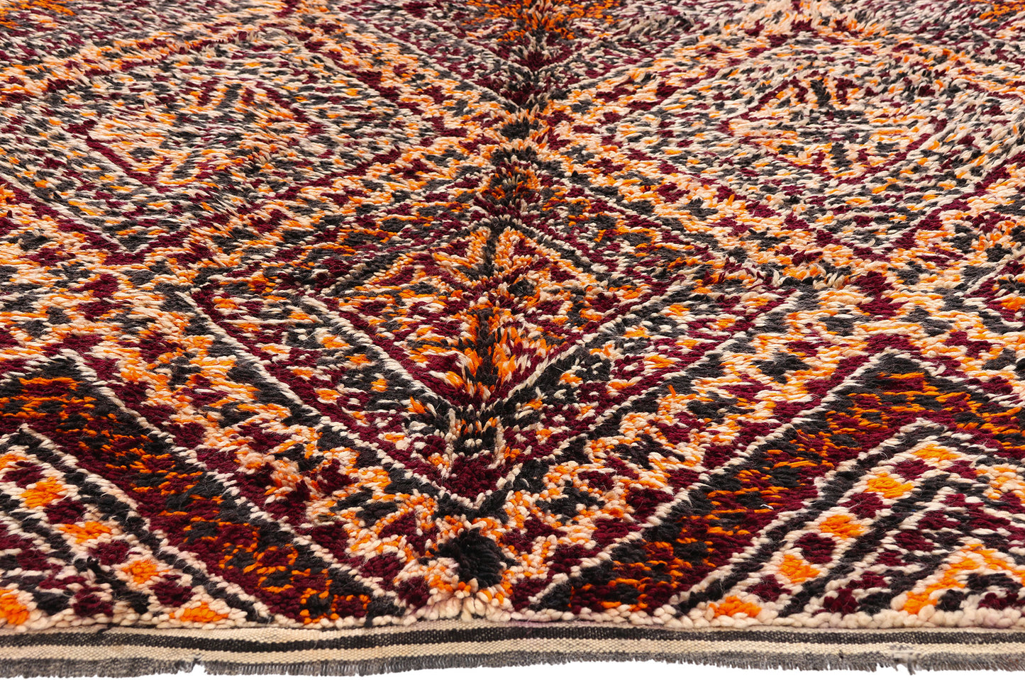 7 x 10 - Burgundy Vintage Beni MGuild Moroccan Rug - 21914