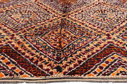 7 x 10 - Burgundy Vintage Beni MGuild Moroccan Rug - 21914