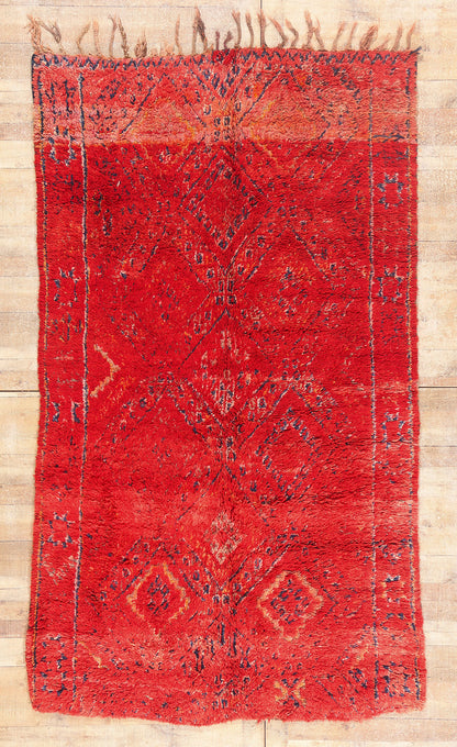 6 x 10 - Red Vintage Beni MGuild Moroccan Rug - 21917