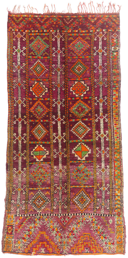 6 x 12 - Magenta Vintage Beni MGuild Moroccan Rug - 21918