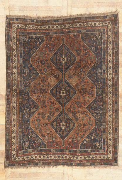 8 x 10 - Rust Antique Persian Shiraz Rug - 21919