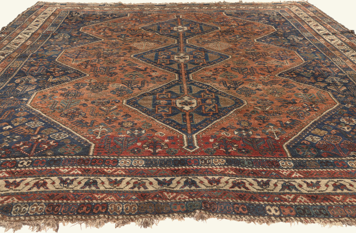 8 x 10 - Rust Antique Persian Shiraz Rug - 21919