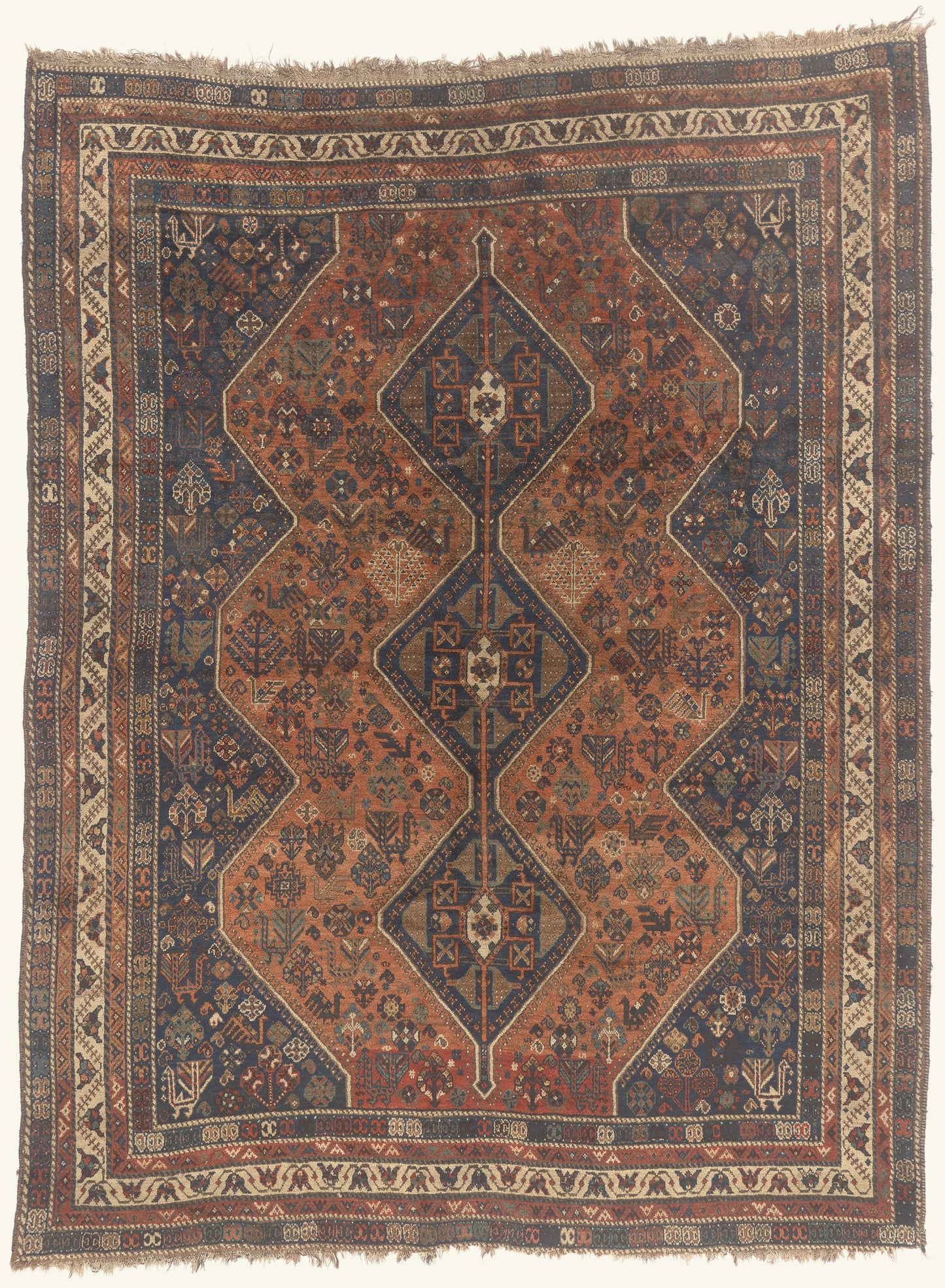 8 x 10 - Rust Antique Persian Shiraz Rug - 21919