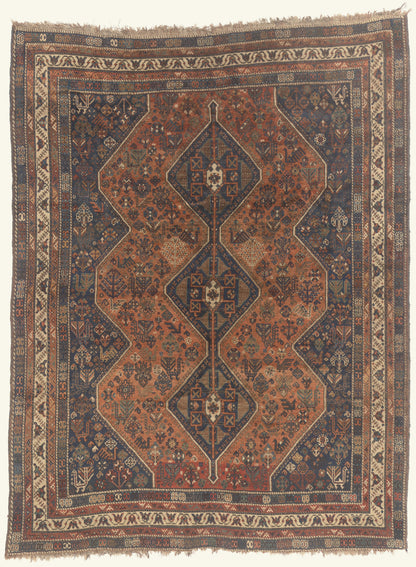 8 x 10 - Rust Antique Persian Shiraz Rug - 21919