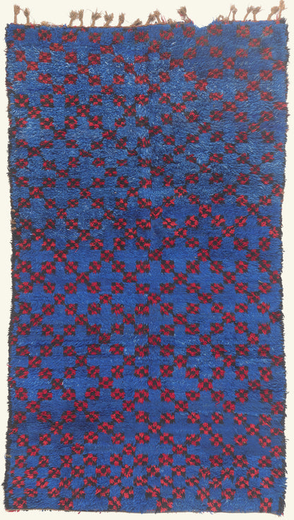 6 x 11 - Blue Vintage Beni MGuild Moroccan Rug - 21920
