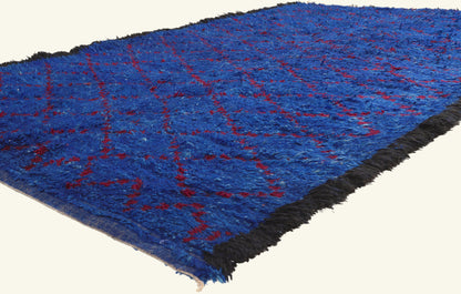 6 x 10 - Blue Vintage Beni MGuild Moroccan Rug - 21921