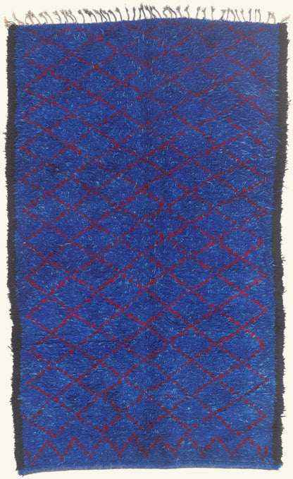 6 x 10 - Blue Vintage Beni MGuild Moroccan Rug - 21921