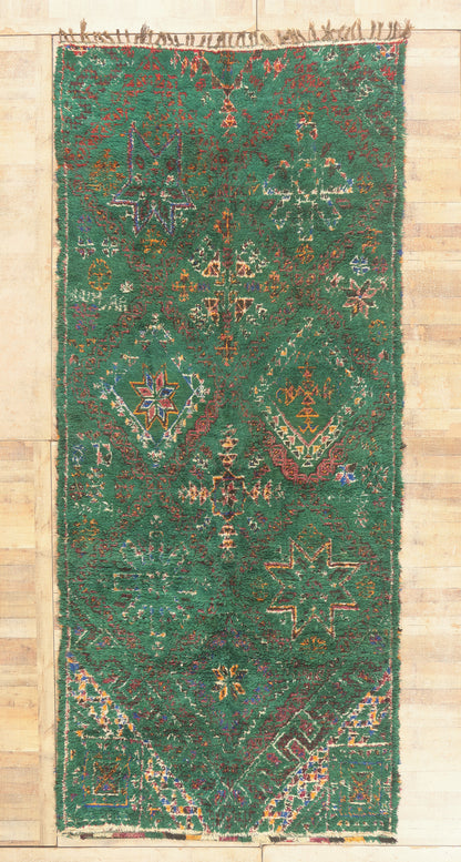 7 x 16 - Green Vintage Beni MGuild Moroccan Rug - 21922