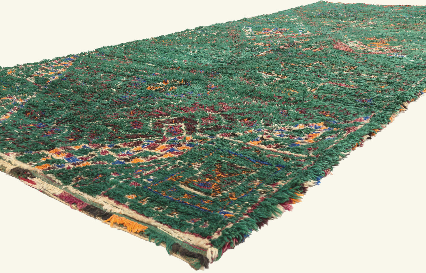 7 x 16 - Green Vintage Beni MGuild Moroccan Rug - 21922