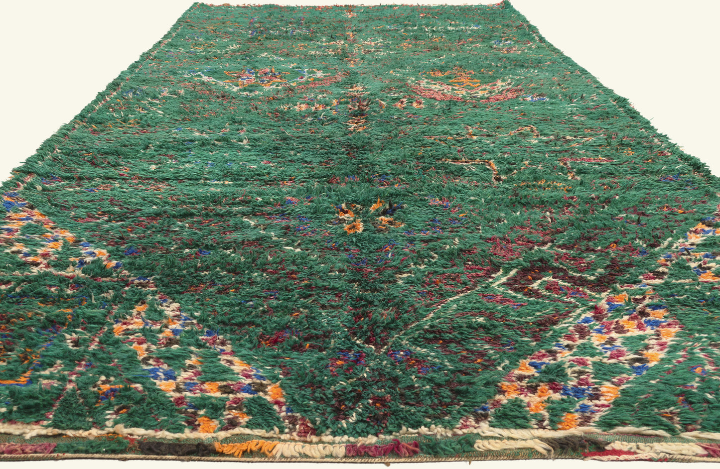 7 x 16 - Green Vintage Beni MGuild Moroccan Rug - 21922