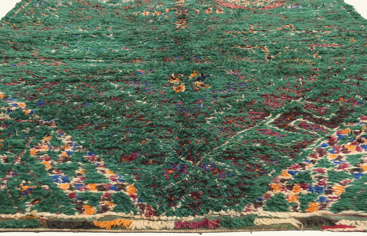7 x 16 - Green Vintage Beni MGuild Moroccan Rug - 21922