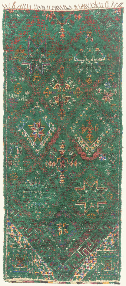 7 x 16 - Green Vintage Beni MGuild Moroccan Rug - 21922