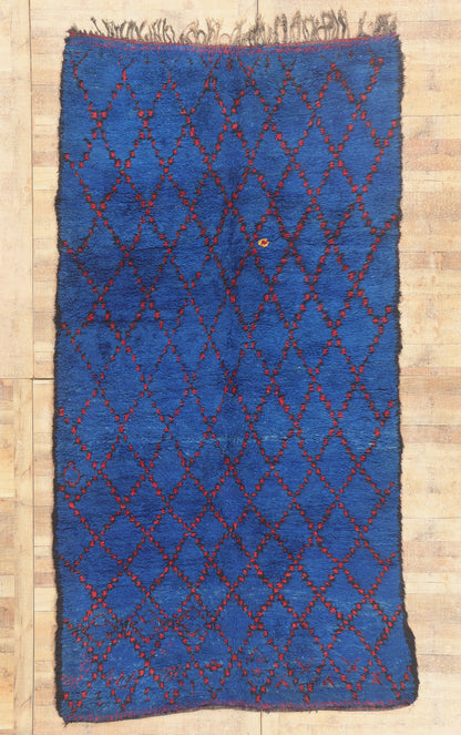 6 x 12 - Blue Vintage Beni MGuild Moroccan Rug - 21923