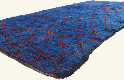 6 x 12 - Blue Vintage Beni MGuild Moroccan Rug - 21923