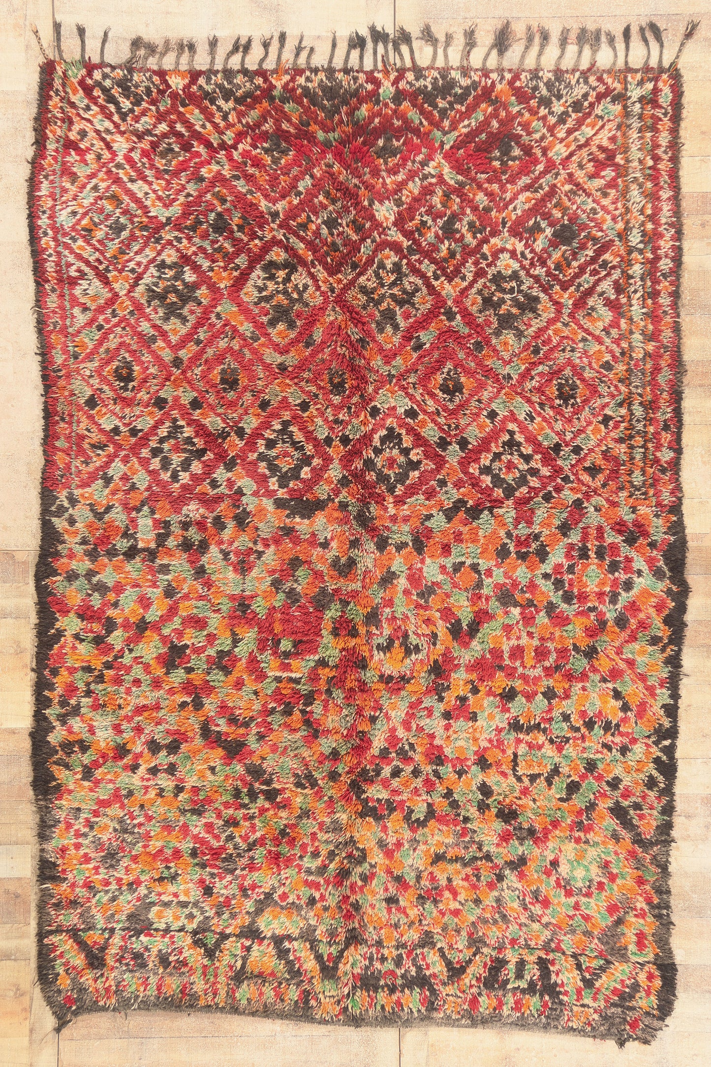 8 x 11 - Red Vintage Beni MGuild Moroccan Rug - 21926