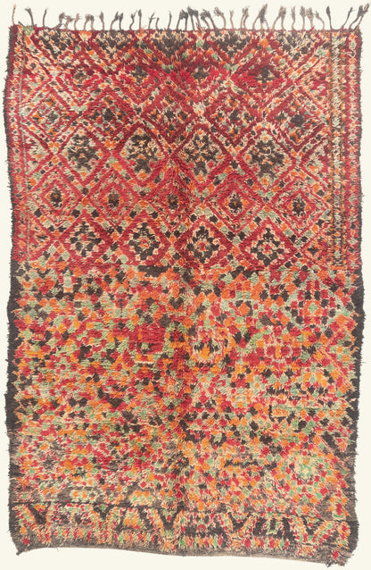8 x 11 - Red Vintage Beni MGuild Moroccan Rug - 21926