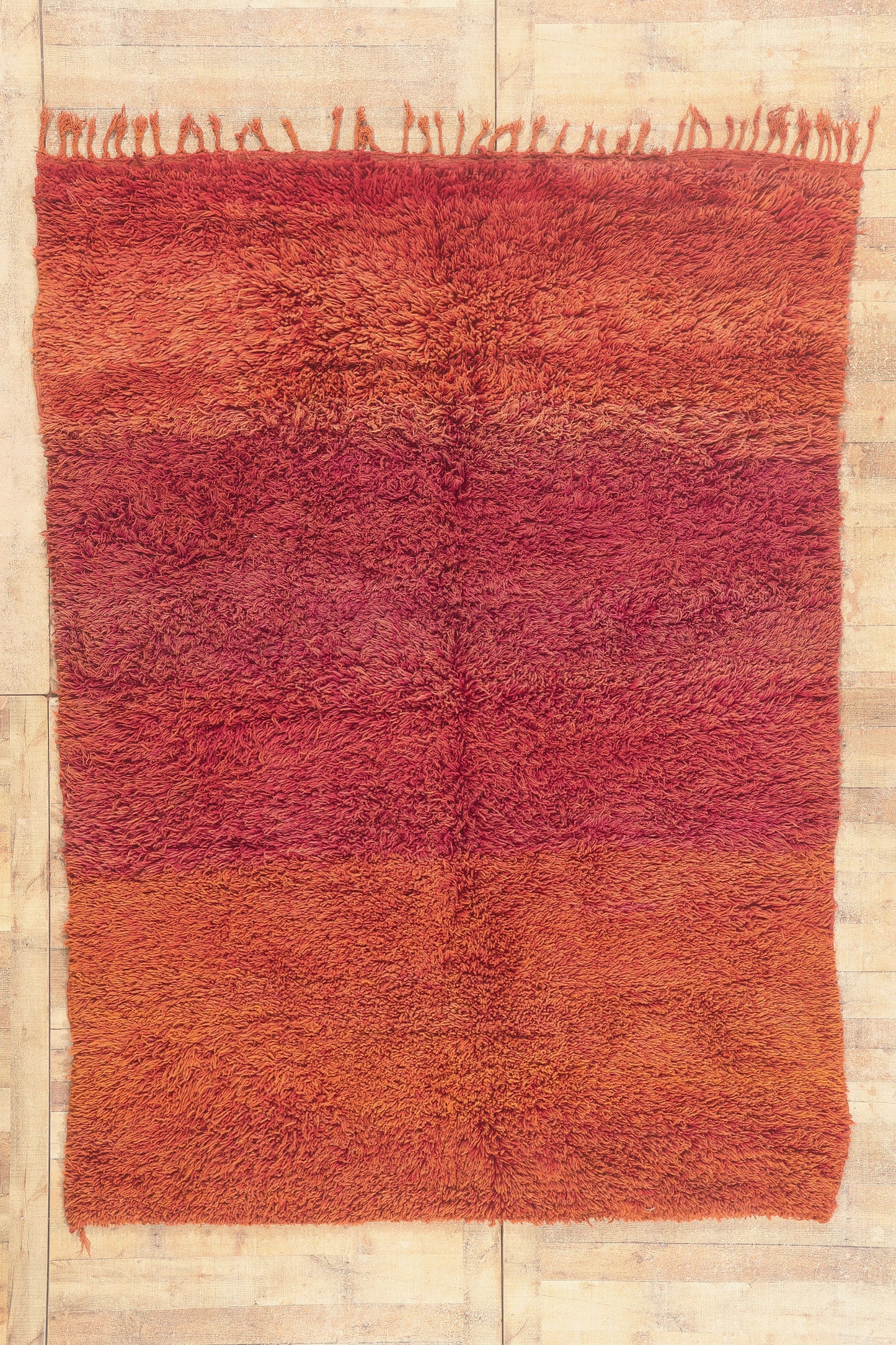 7 x 9 - Rust Vintage Beni Mrirt Moroccan Rug - 21931