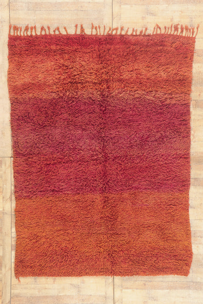 7 x 9 - Rust Vintage Beni Mrirt Moroccan Rug - 21931