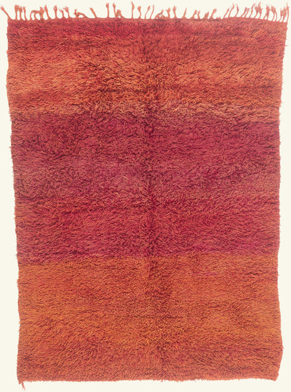 7 x 9 - Rust Vintage Beni Mrirt Moroccan Rug - 21931
