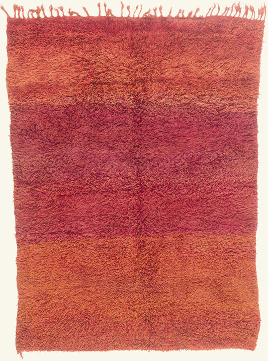 7 x 9 - Rust Vintage Beni Mrirt Moroccan Rug - 21931