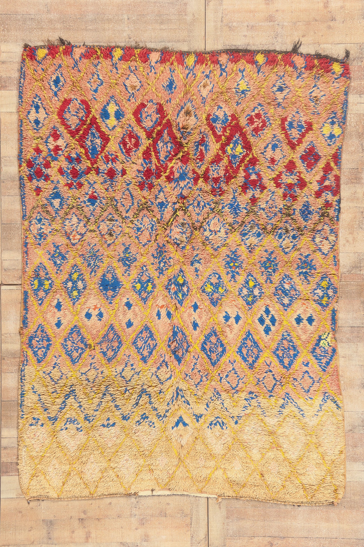 6 x 9 - Peach Vintage Boujad Moroccan Rug - 21933