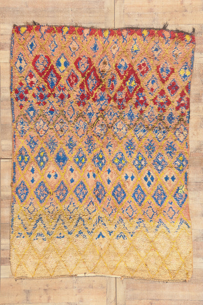 6 x 9 - Peach Vintage Boujad Moroccan Rug - 21933